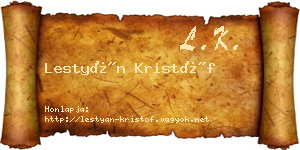 Lestyán Kristóf névjegykártya